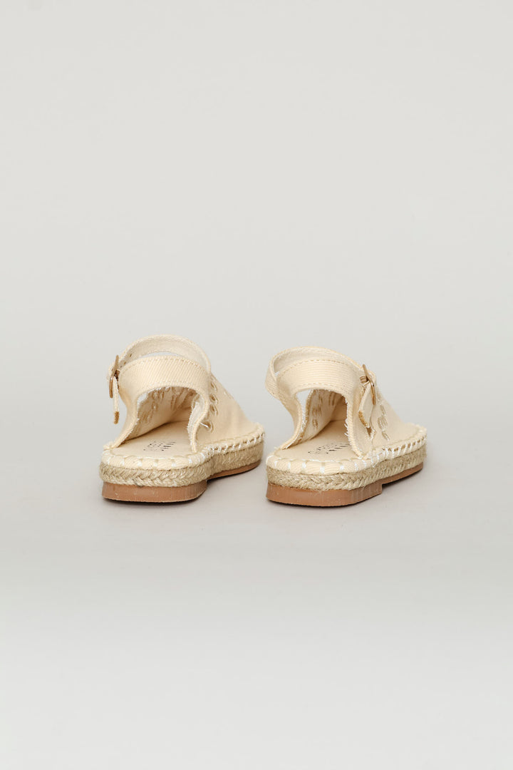 Keedo Girls Canvas Espadrille Sandal - Cream