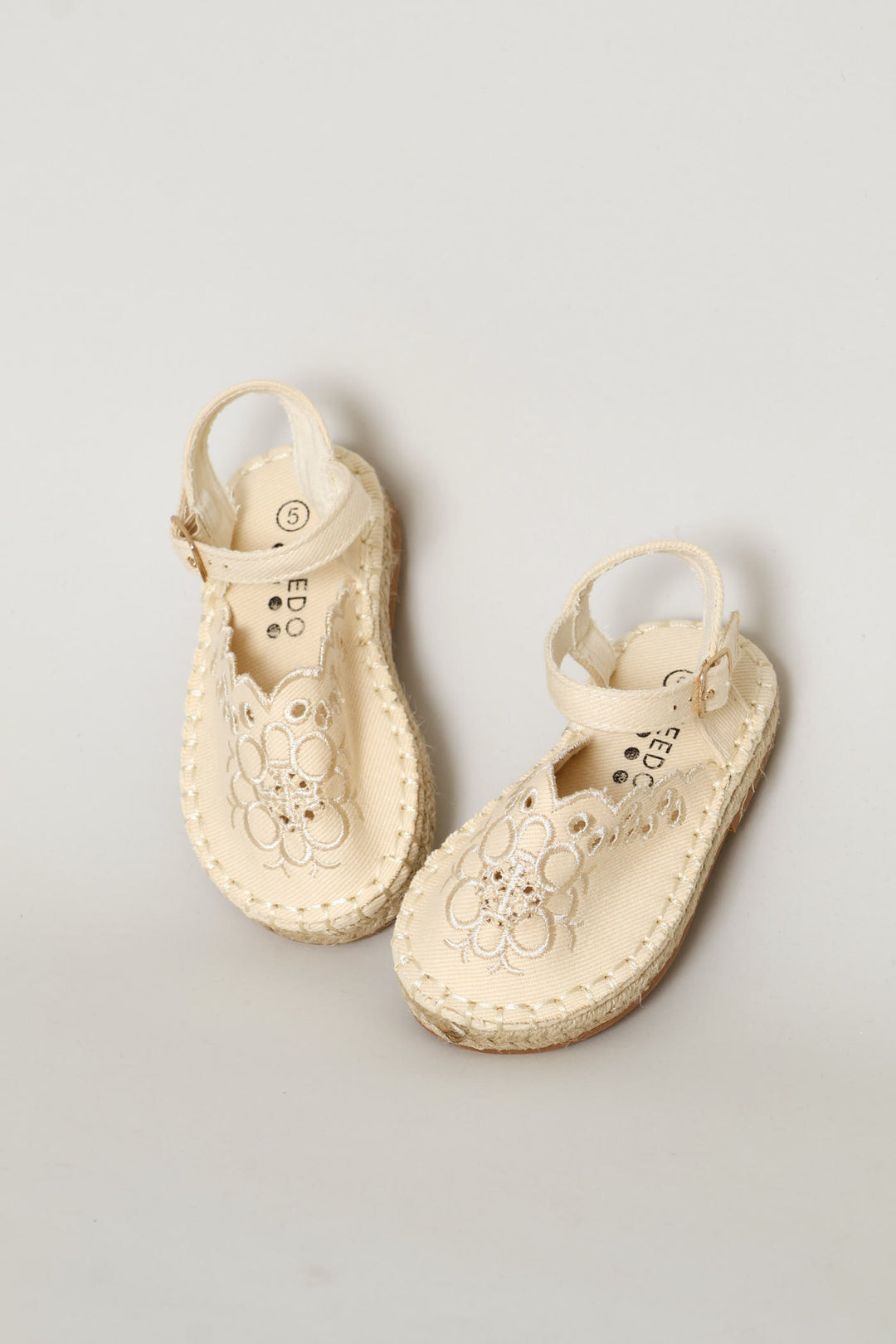 Keedo Girls Canvas Espadrille Sandal - Cream