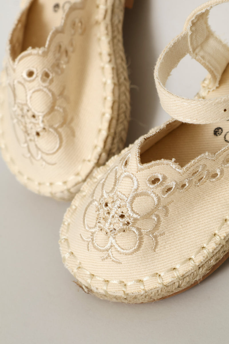 Keedo Girls Canvas Espadrille Sandal - Cream