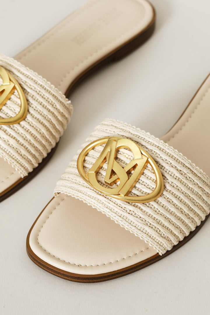 Logo Knit Sandal - Beige