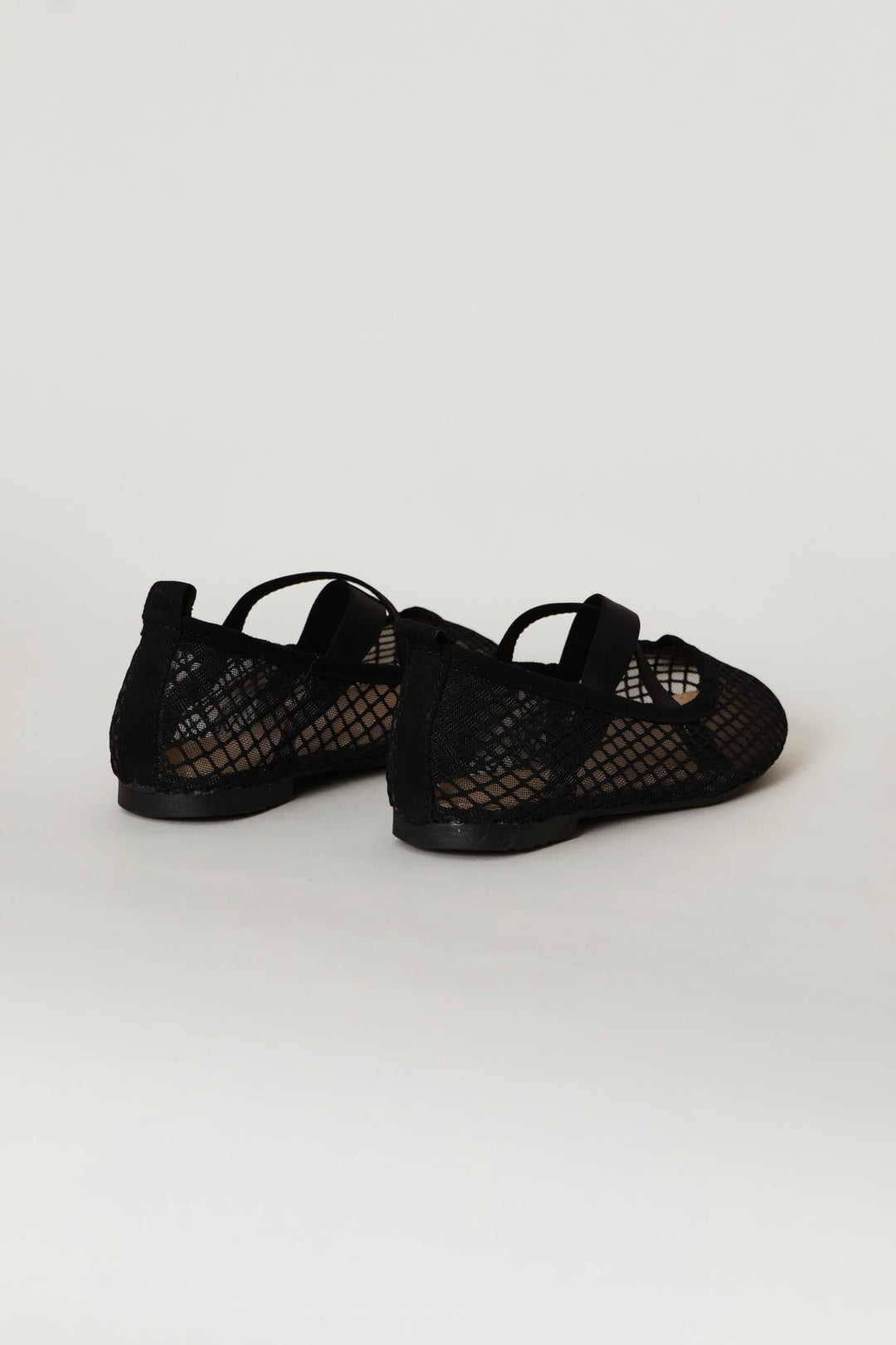 Girls Mesh Ballet Pump - Black