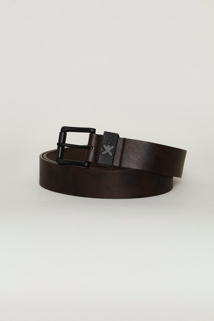 Roller Buckle Casual Belt - Brown