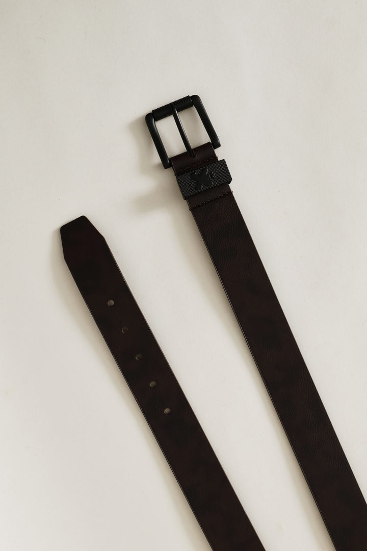 Roller Buckle Casual Belt - Brown