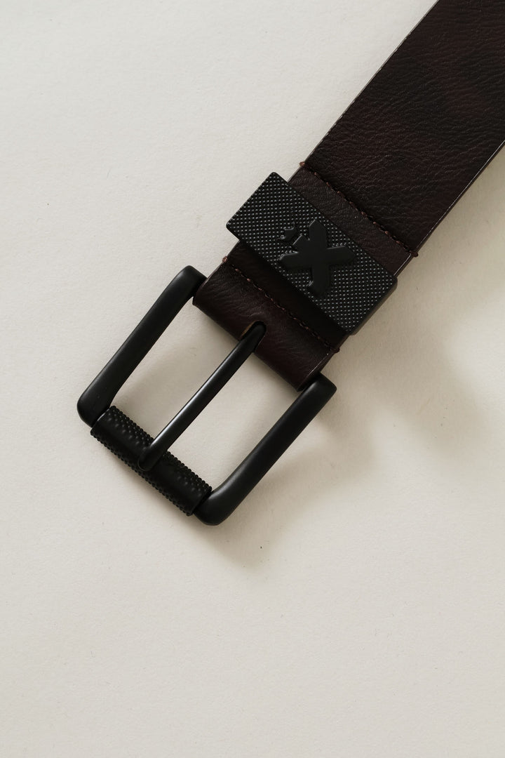 Roller Buckle Casual Belt - Brown