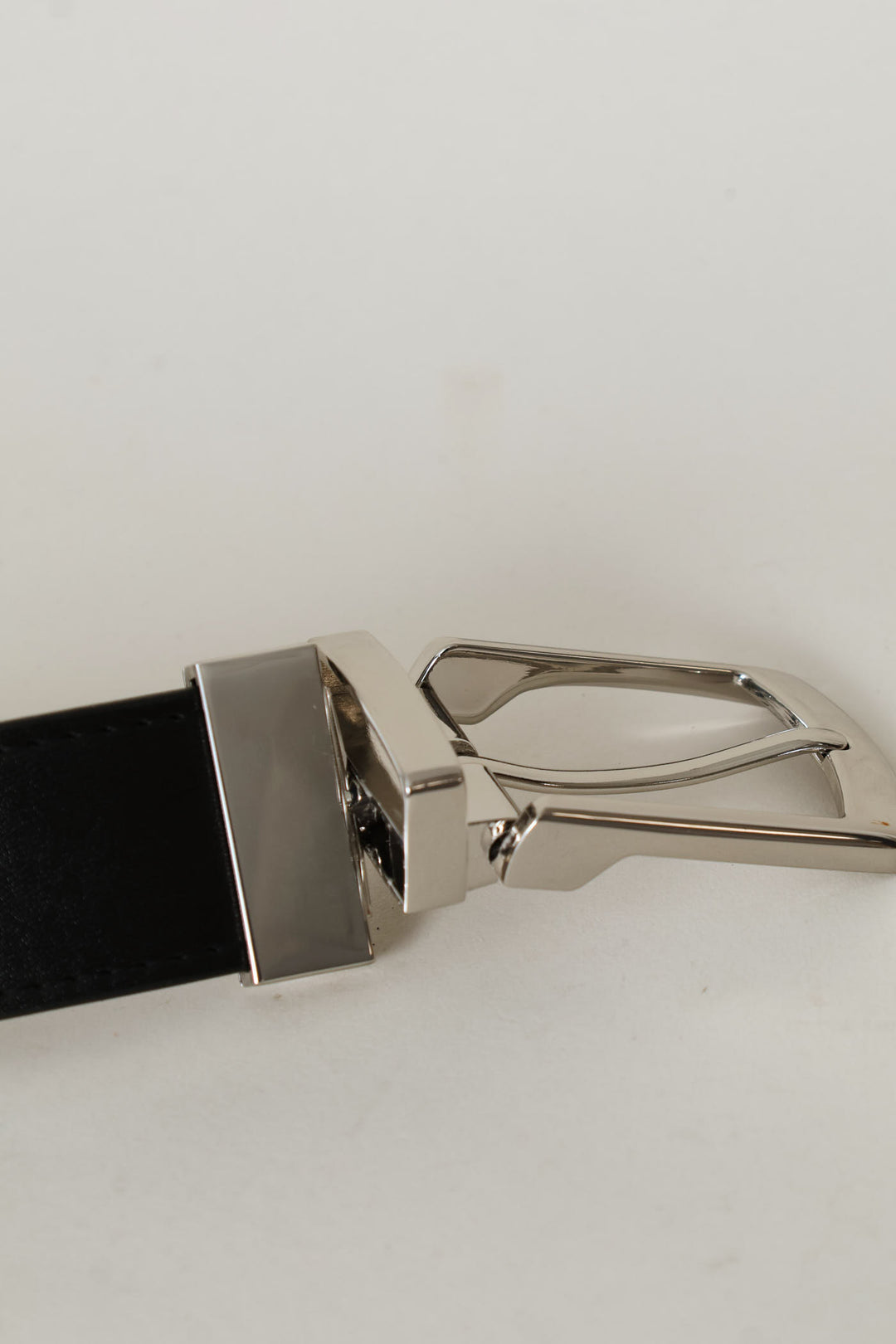 Men's Formal Rev Silver Buckle Belt - Black/Brown