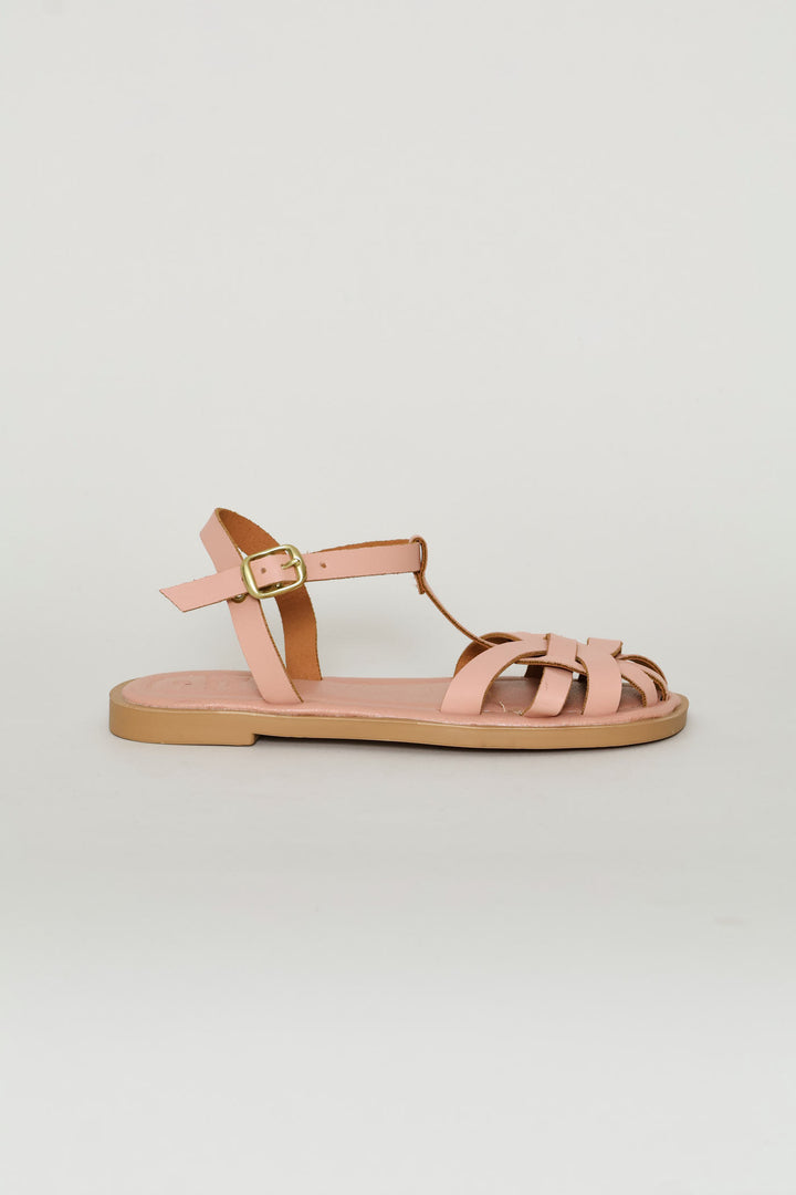 Girls Caged Fisherman Sandal - Blush