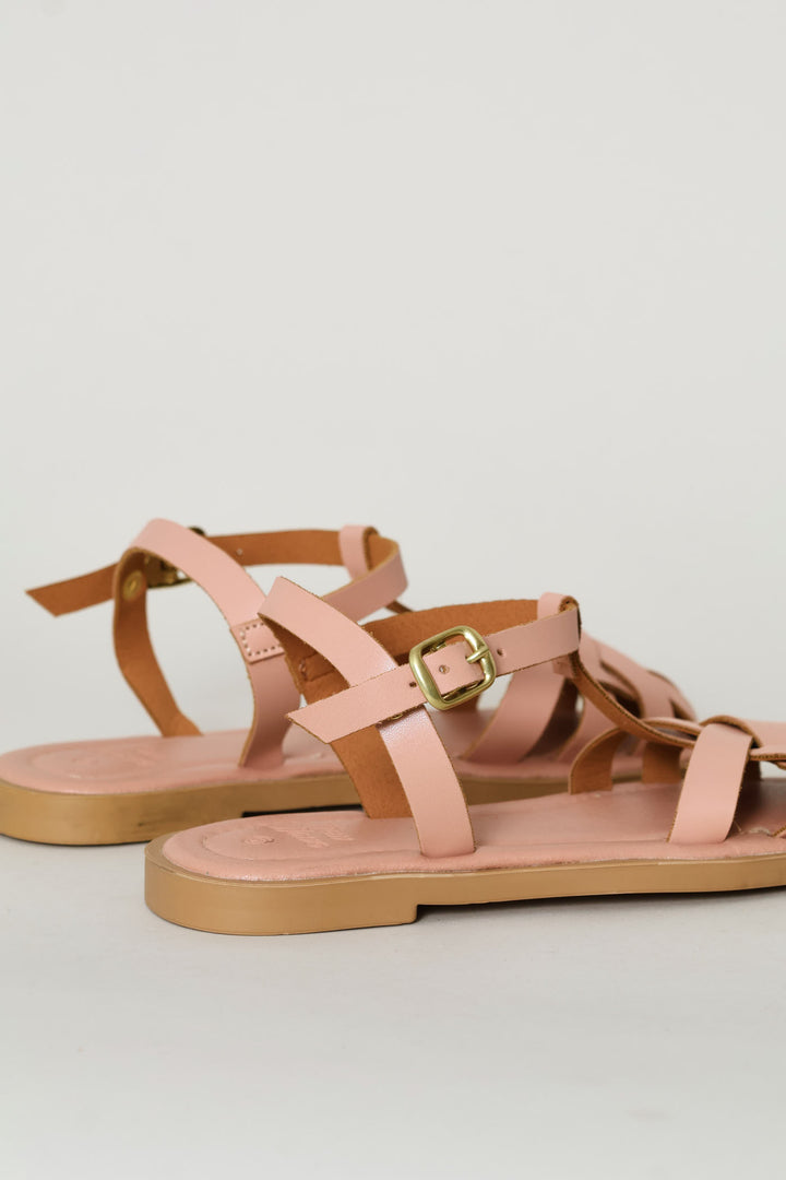 Girls Caged Fisherman Sandal - Blush
