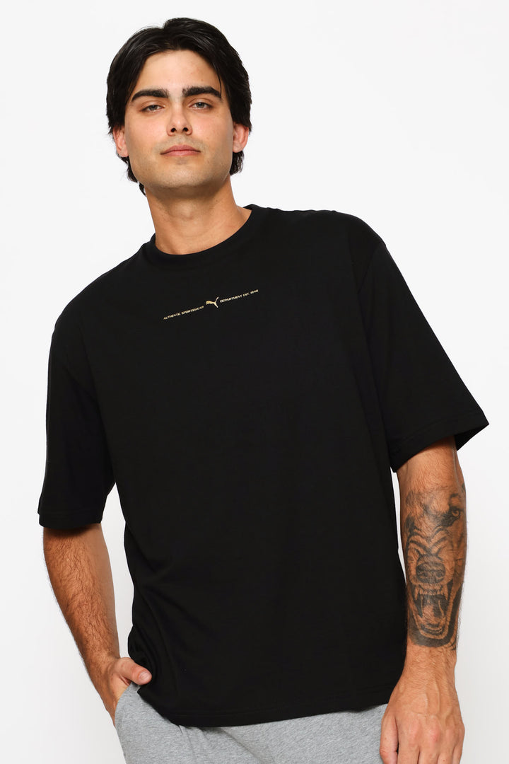 Graphics Boxy Foil Tee - Black