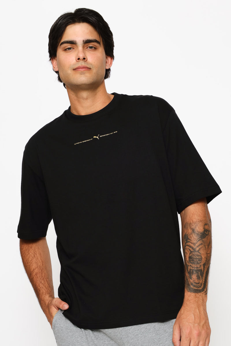 Graphics Boxy Foil Tee - Black