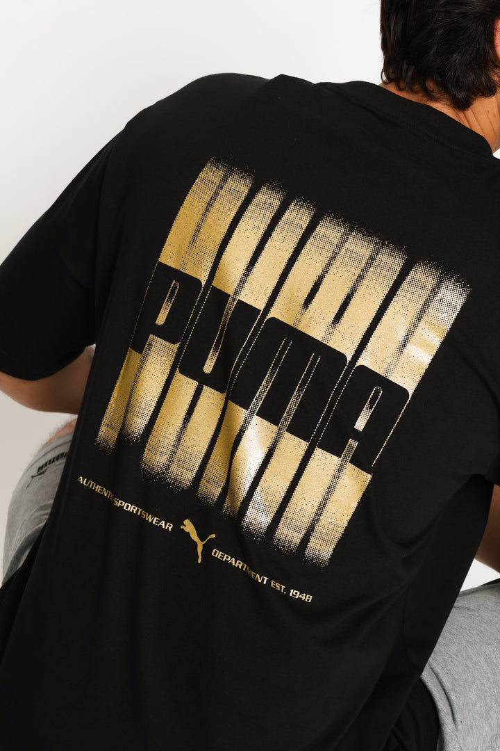 Graphics Boxy Foil Tee - Black