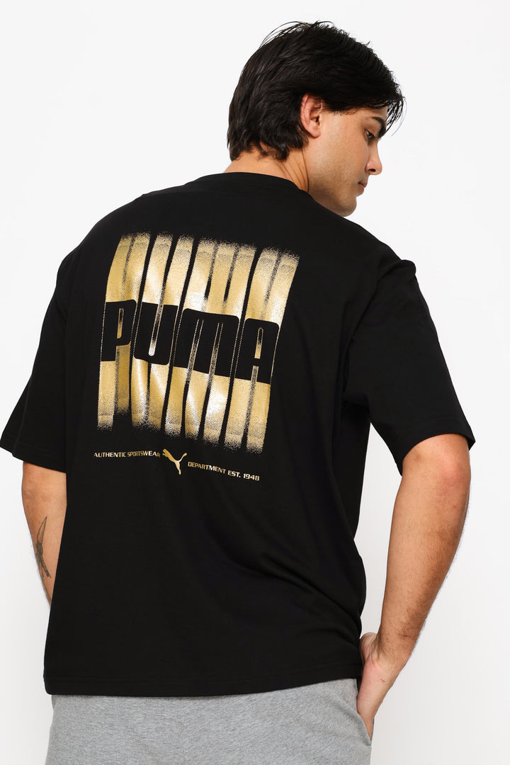 Graphics Boxy Foil Tee - Black