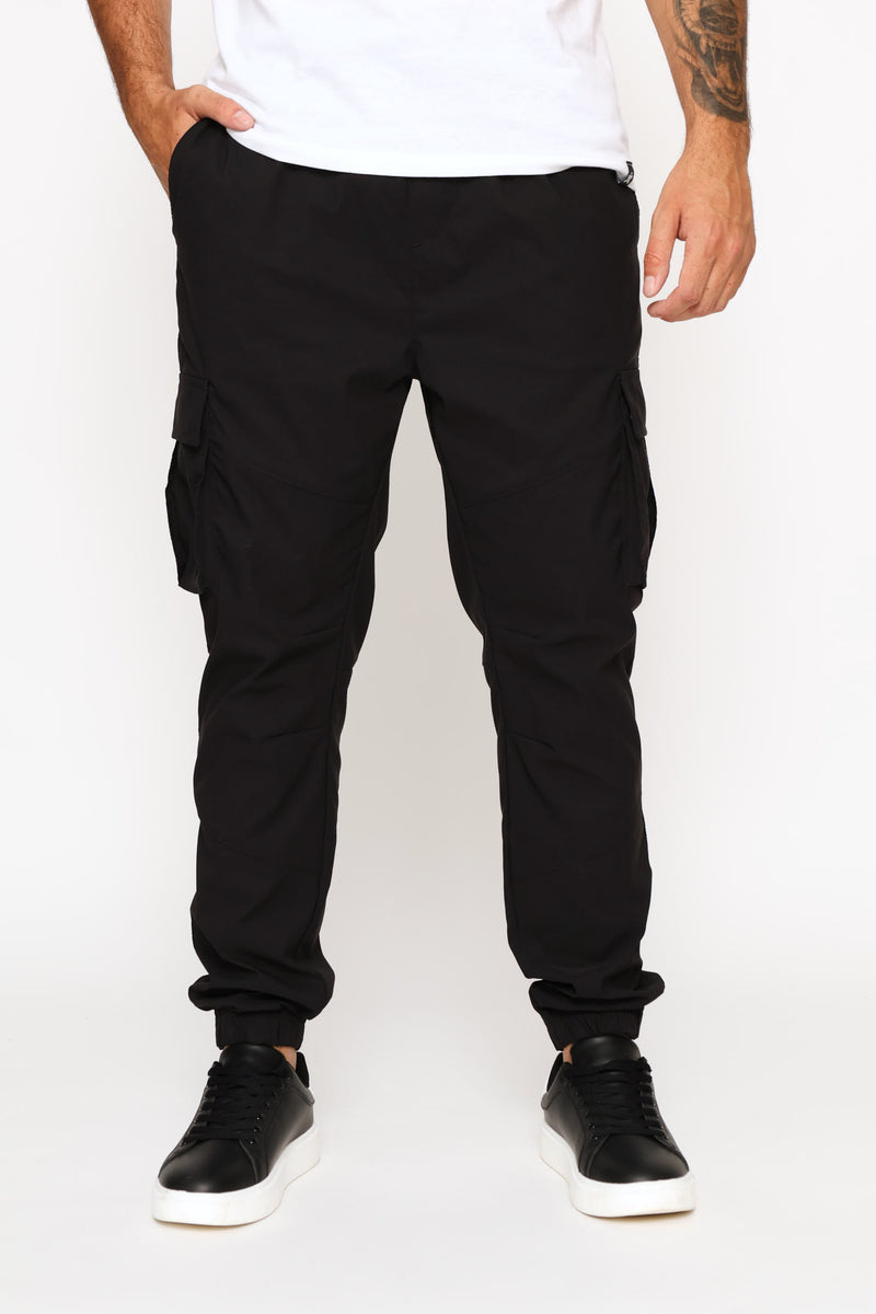 Nylon Cargo Jogger - Black