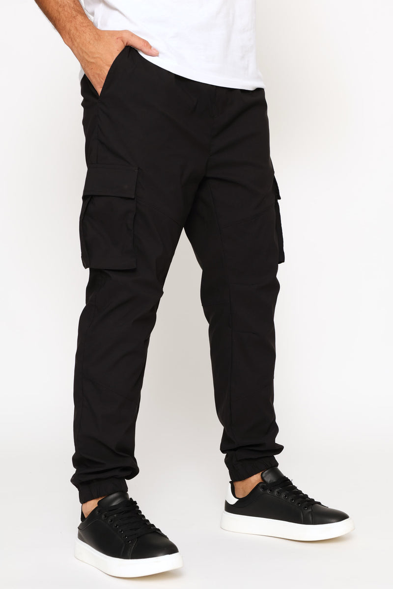 Nylon Cargo Jogger - Black