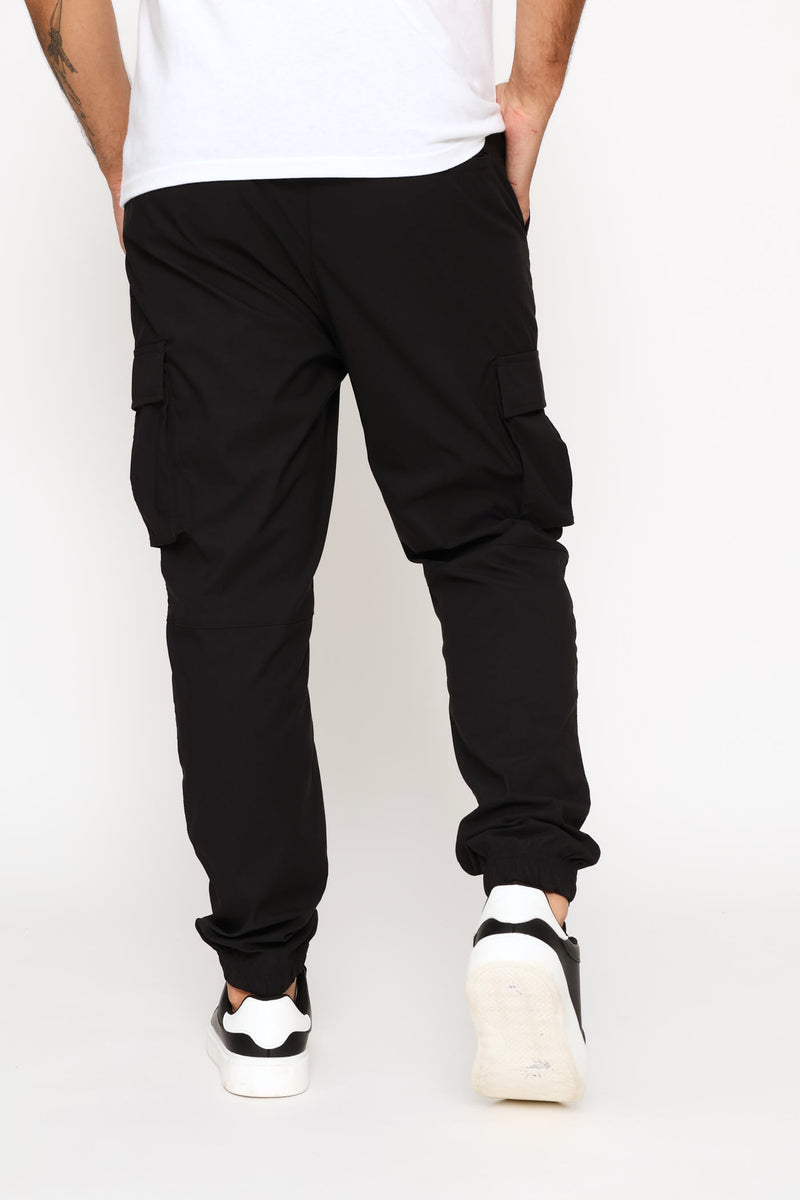 Nylon Cargo Jogger - Black