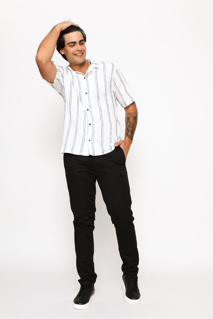 Seersucker Shirt - White/Black