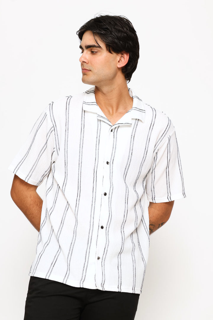 Seersucker Shirt - White/Black