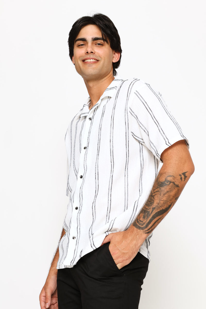 Seersucker Shirt - White/Black