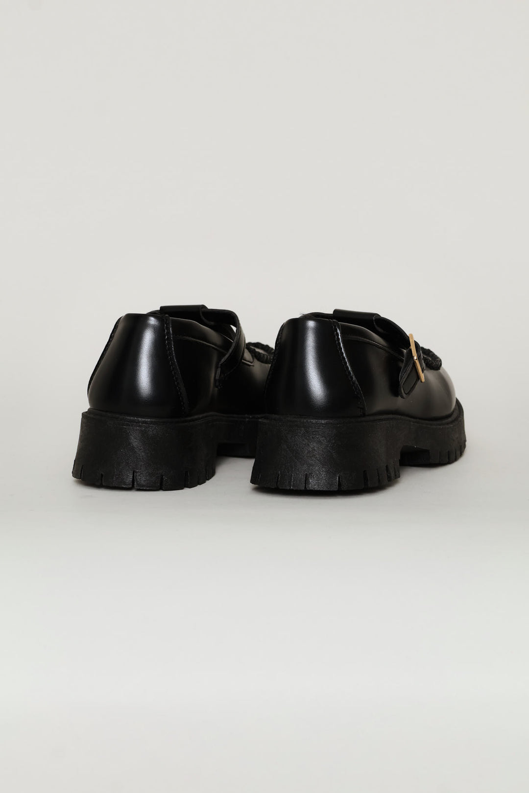 Girls Chunky T-Bar Loafer - Black