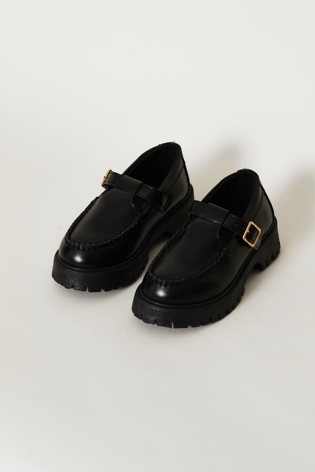 Girls Chunky T-Bar Loafer - Black