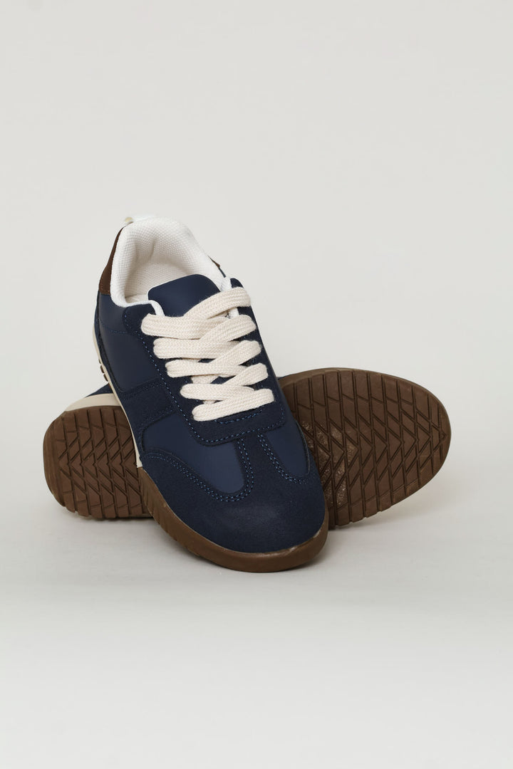 Boys Gum Retro Sneaker - Navy