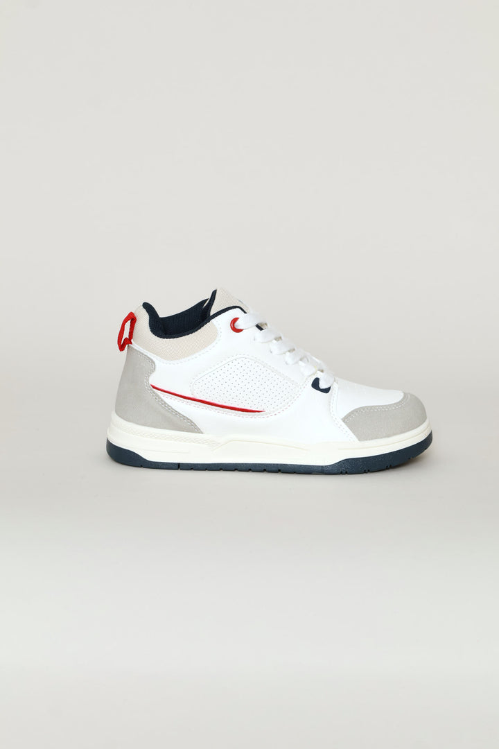 Boys Mid-Top Sneaker - White/Blue