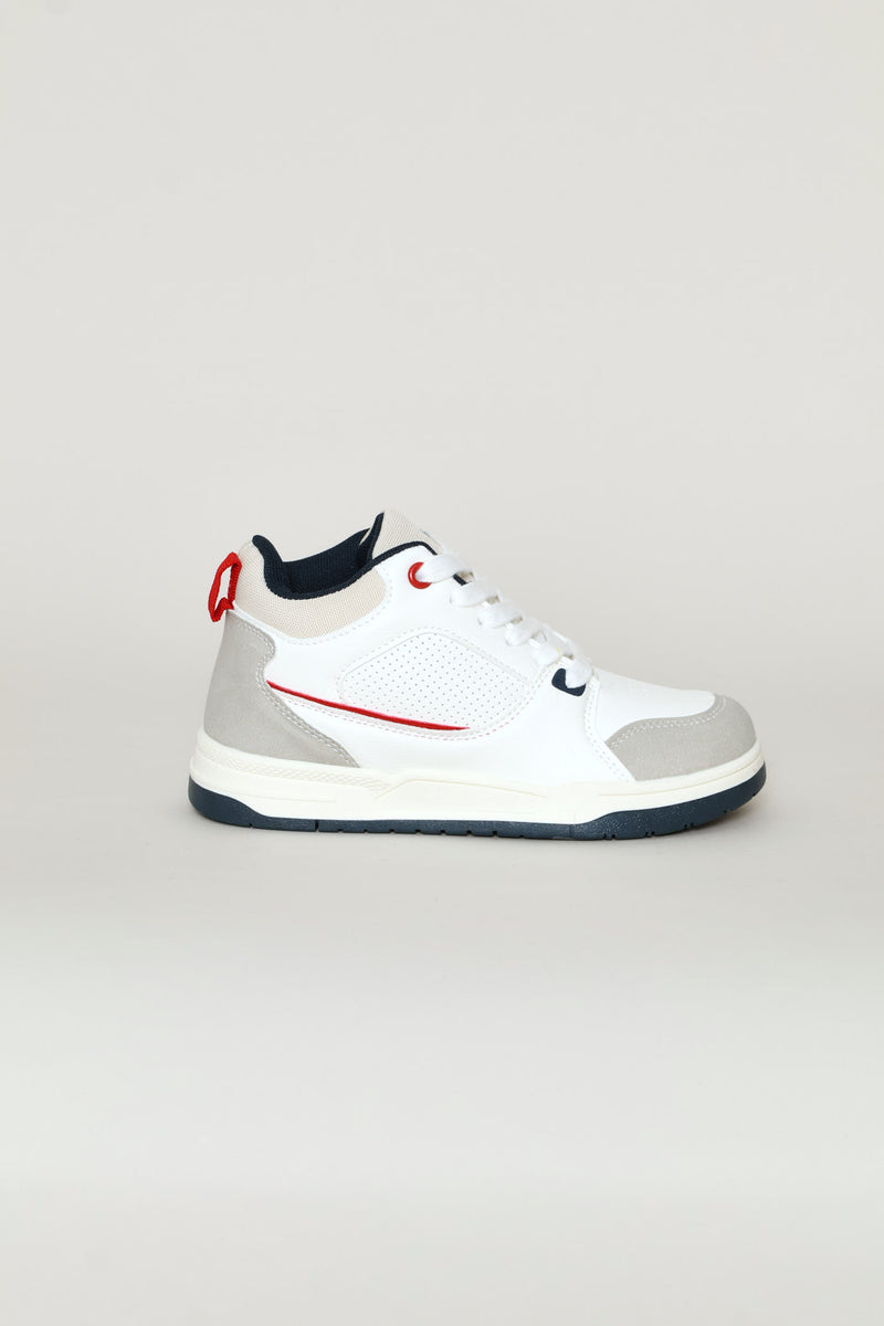 Boys Mid-Top Sneaker - White/Blue