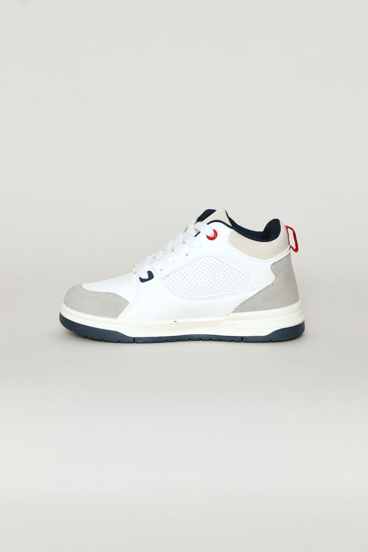 Boys Mid-Top Sneaker - White/Blue