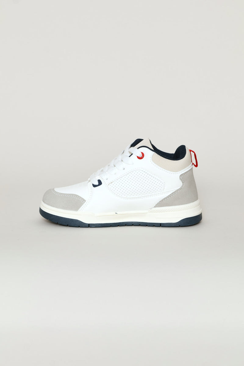 Boys Mid-Top Sneaker - White/Blue