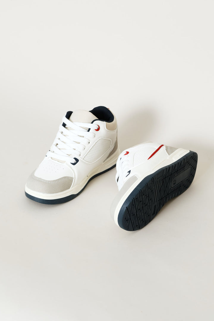 Boys Mid-Top Sneaker - White/Blue