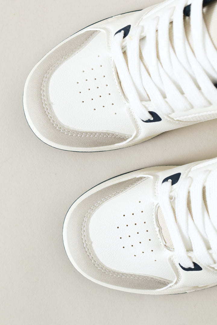 Boys Mid-Top Sneaker - White/Blue
