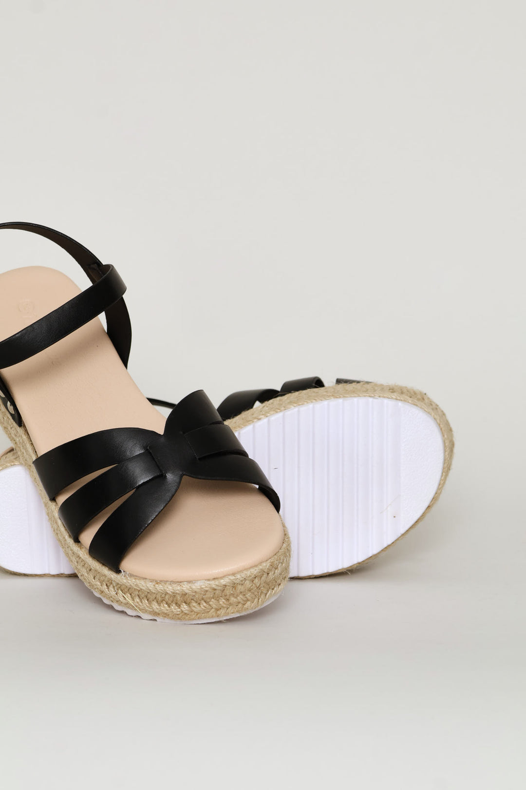 Girls Espadrillle Wedge Sandal - Black