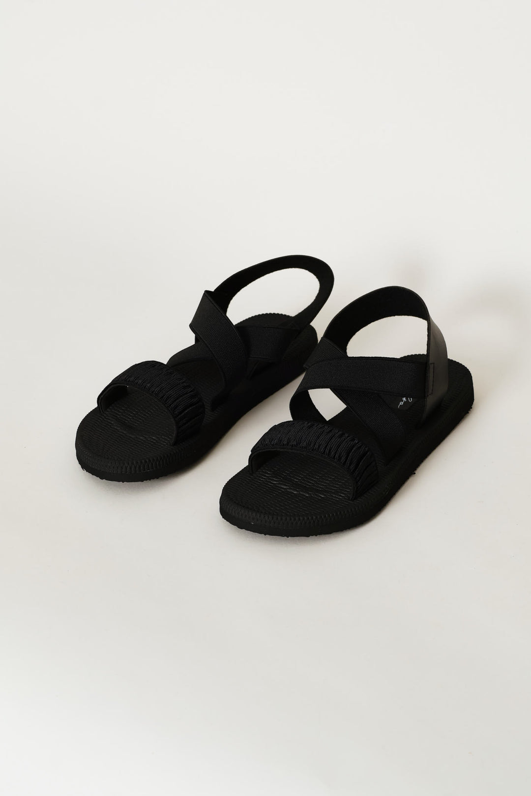Ankle Strap Double Strap Mule Sandal - Black