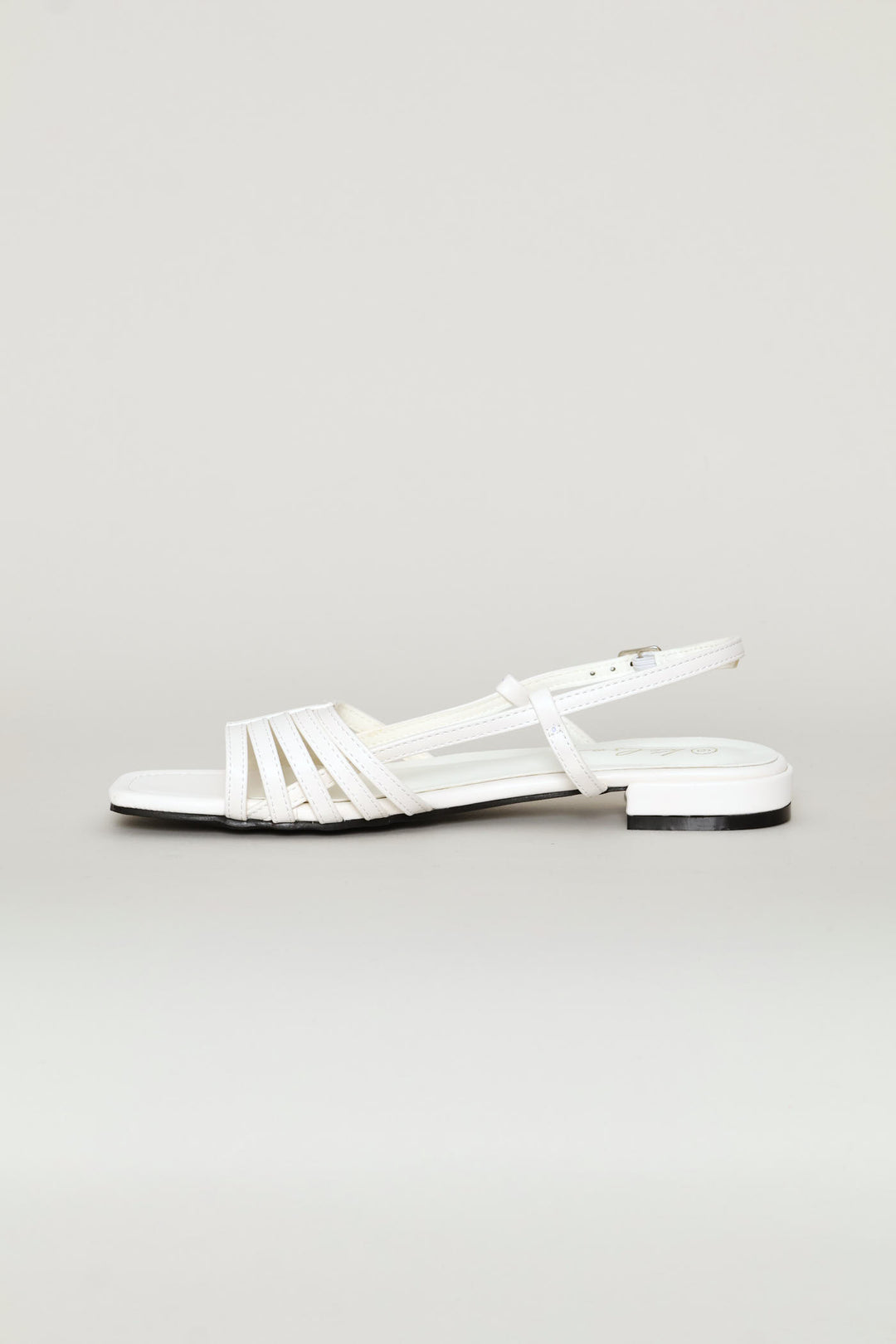 Dainty Buckle Detail Multistrap Slingback Sandal - Off White
