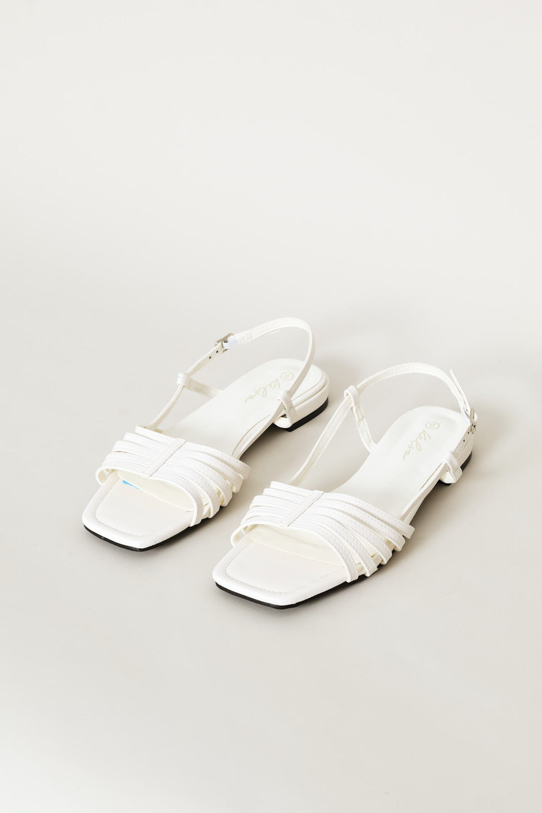 Dainty Buckle Detail Multistrap Slingback Sandal - Off White
