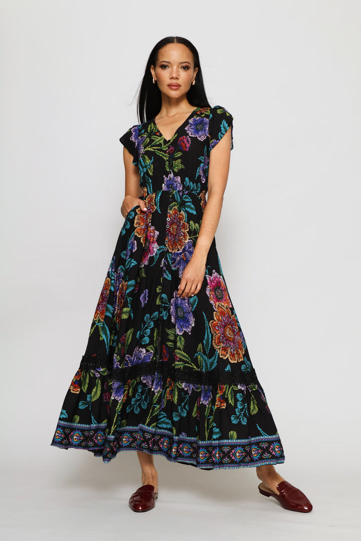 Floral Dress - Black