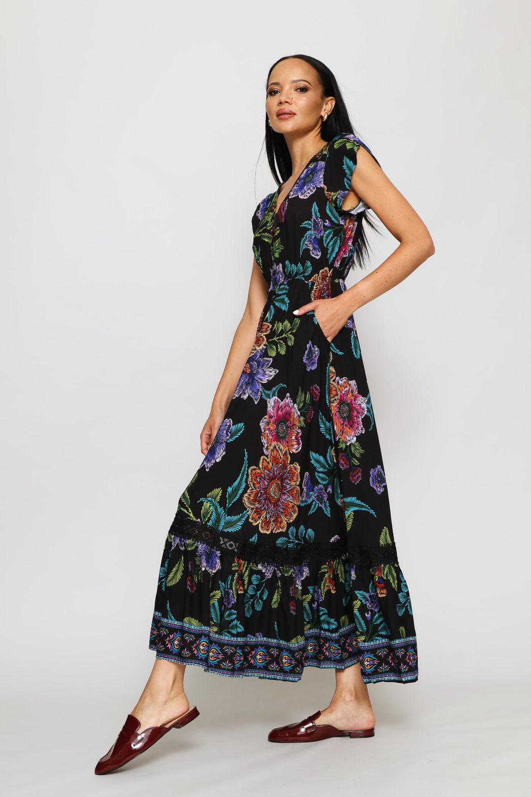Floral Dress - Black