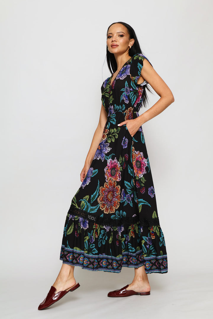Floral Dress - Black