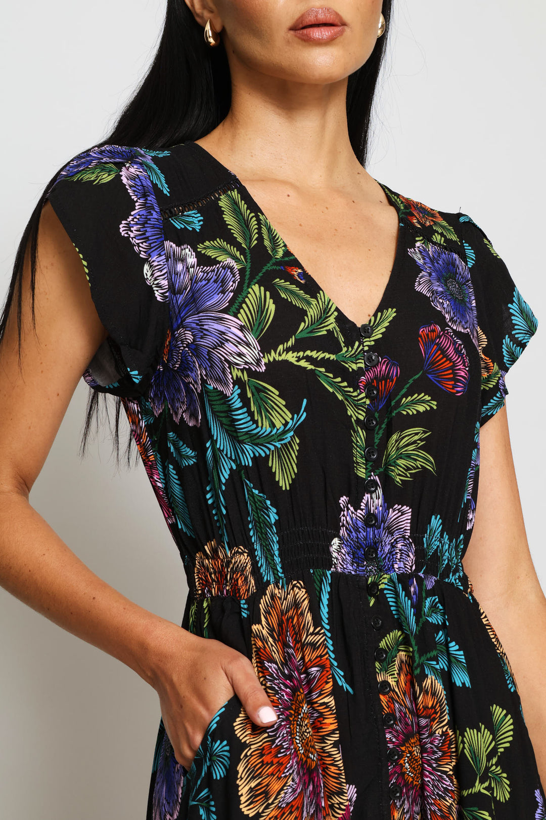 Floral Dress - Black