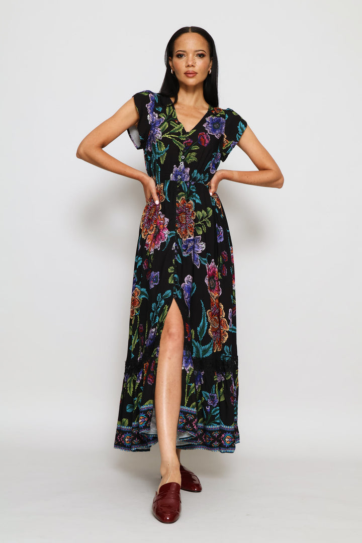 Floral Dress - Black