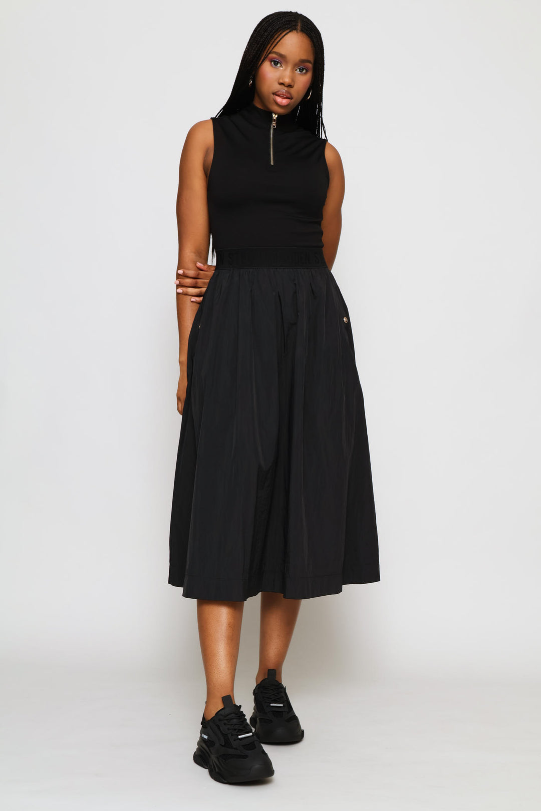Zeetha Fit & Flare Dress - Black