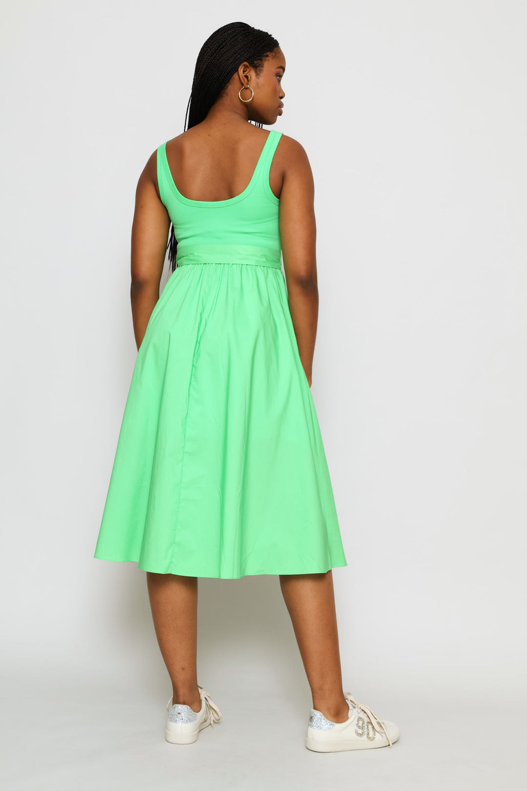 Elaine Fit & Flare Dress - Green