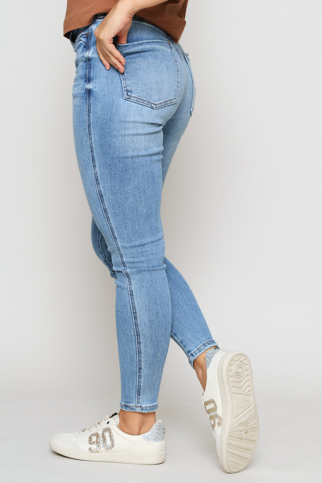 Zoe Contour Curvy Denim - Mid Blue