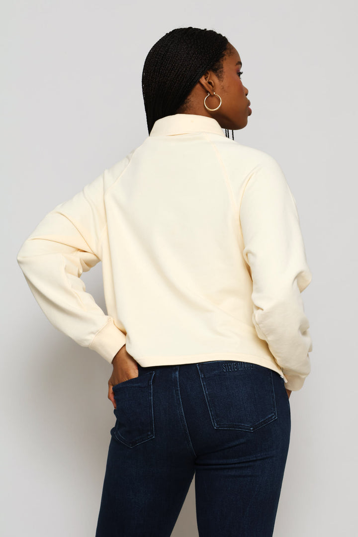 Valentina Oversized Polo Top - Cream