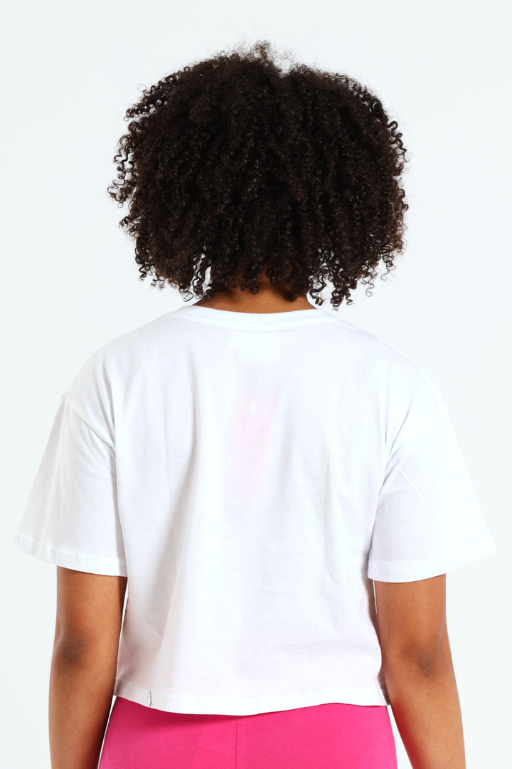 Girls Barbie Boxy Tee - White