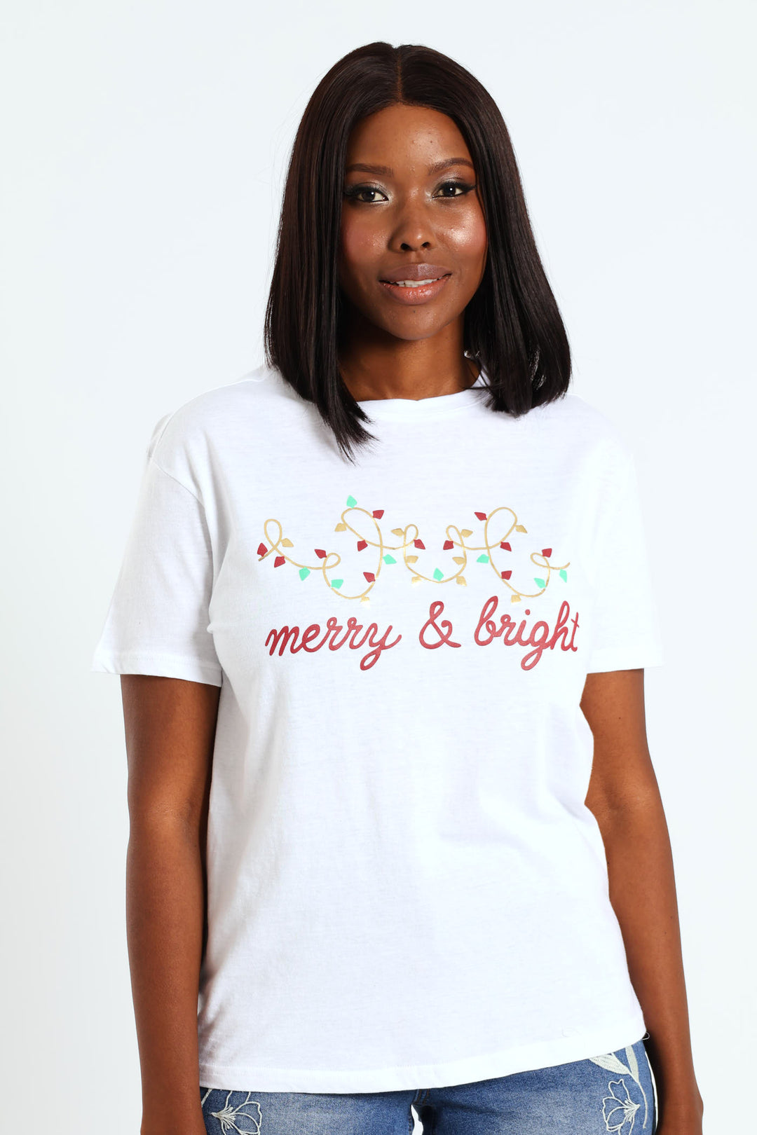 Ladies Merry Bright Tee White – Edgars
