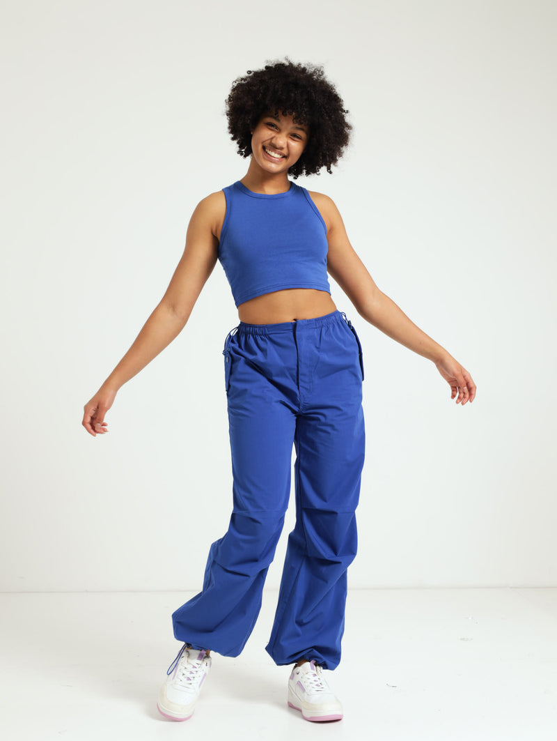 Girls Parachute Pants - Blue