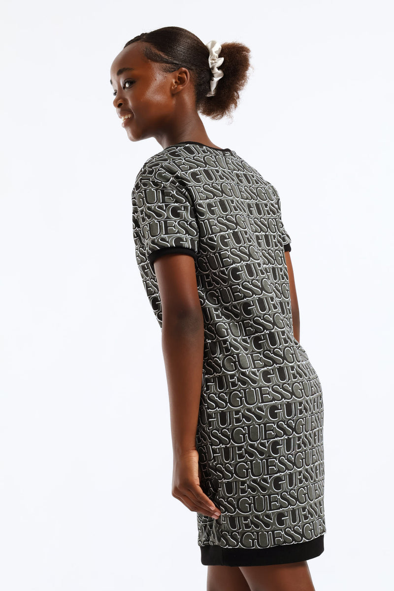 Girls Short Sleeve Active Dress - Black