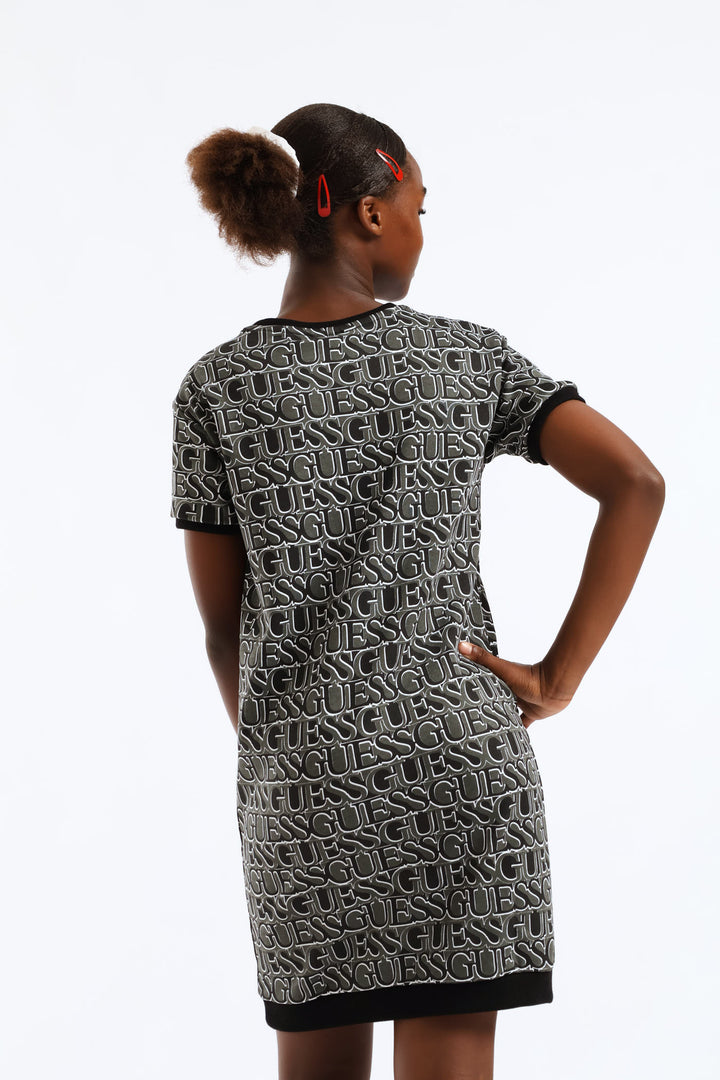 Girls Short Sleeve Active Dress - Black