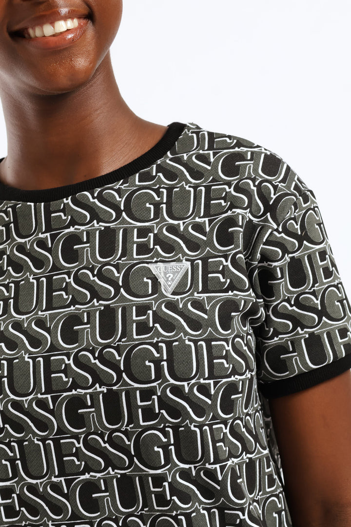 Girls Short Sleeve Active Dress - Black