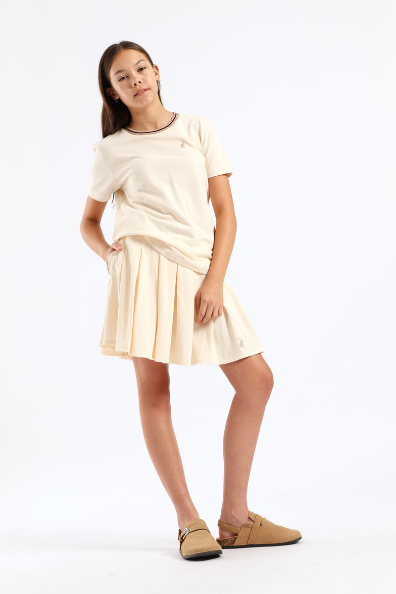 Girls Asha Pique Tee - Sand